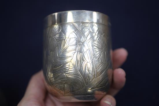 A matched set of four modern silver tumblers by Rod A. Kelly, 26 oz.